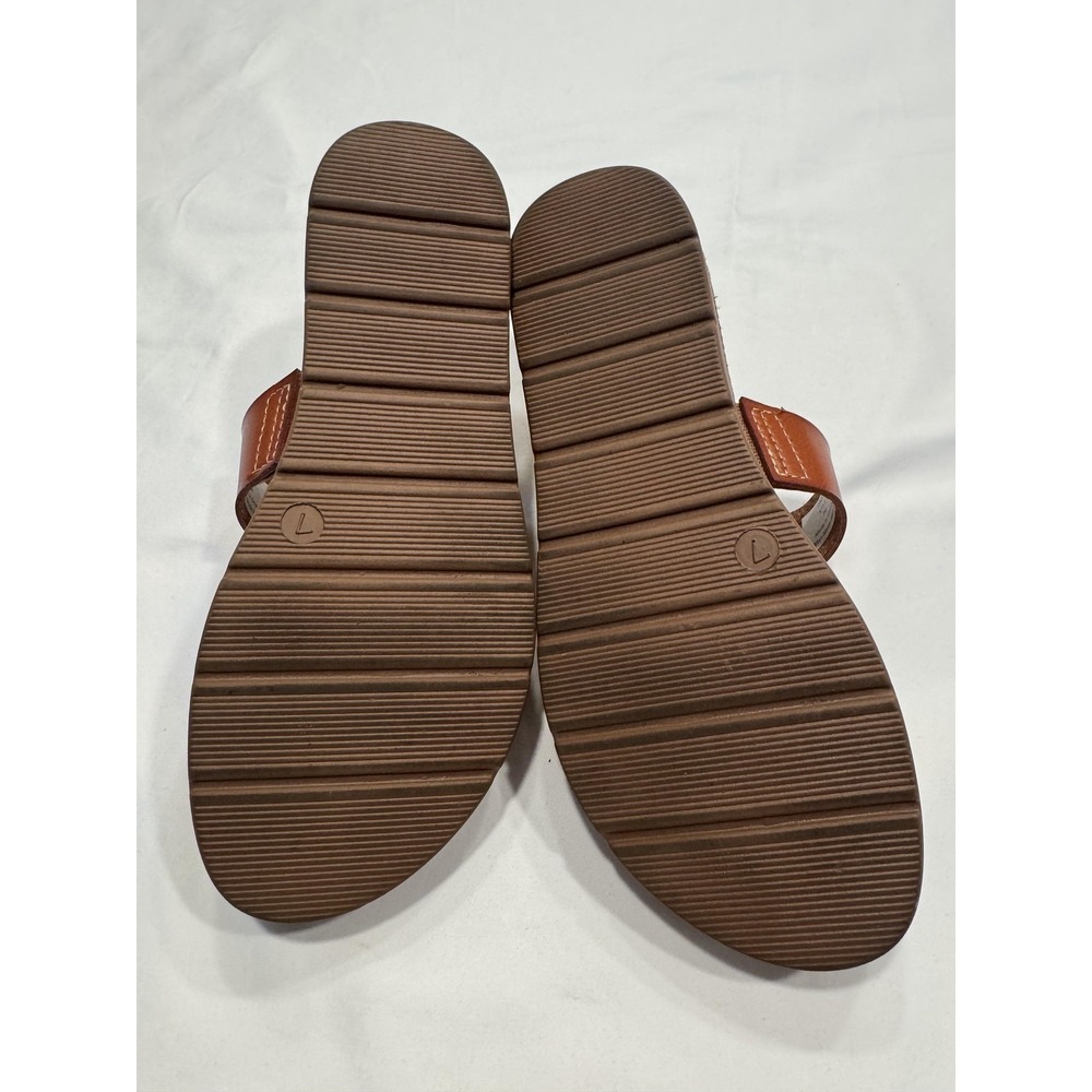 X-Appeal Sandals Womens 7 Brown Faux Leather Double Strap Slide Slip On Flat - Picture 4 of 5